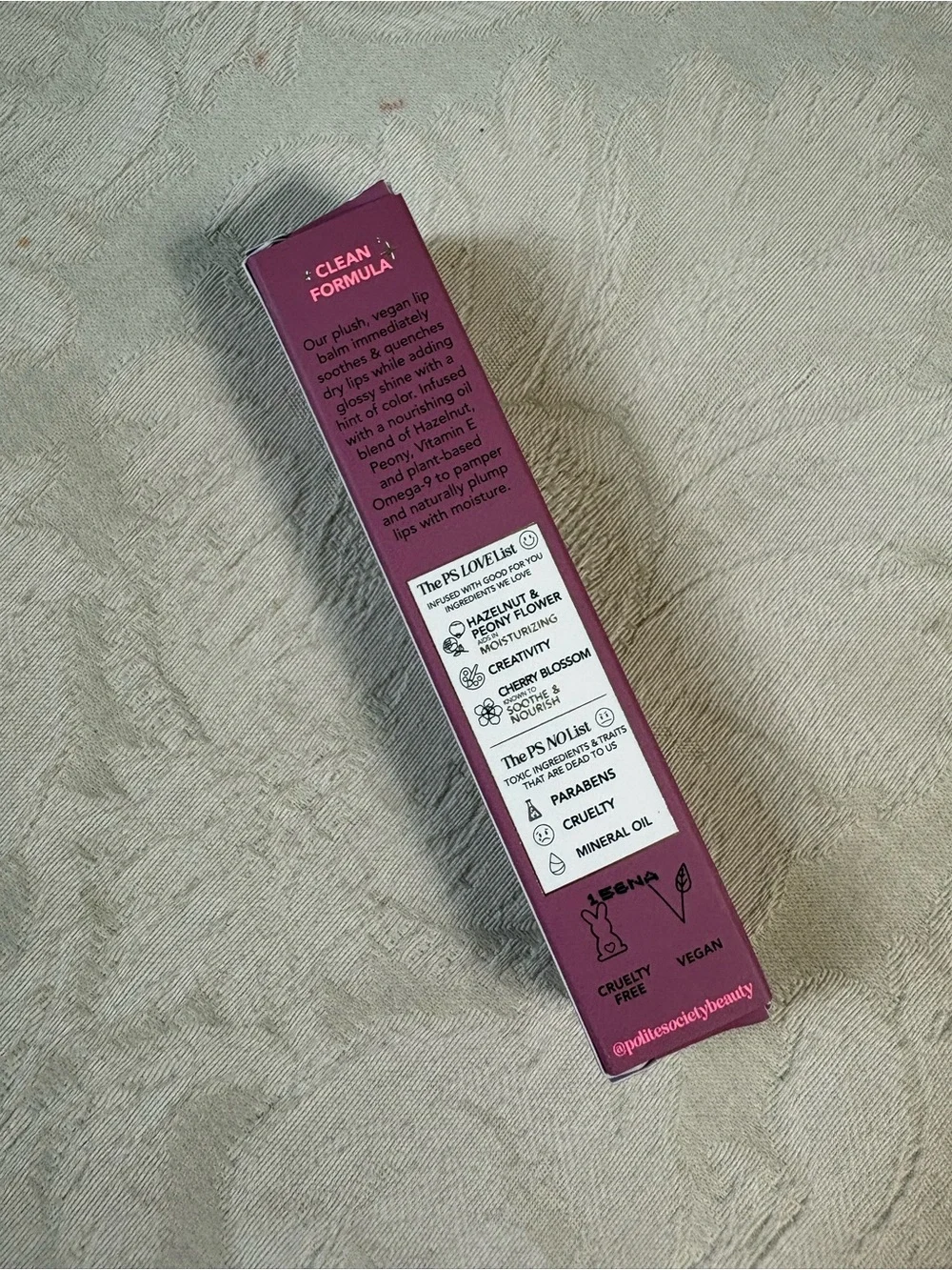 Polite Society Polite Pout Tinted Lip Balm Lipgloss Bumbleberry BNIB